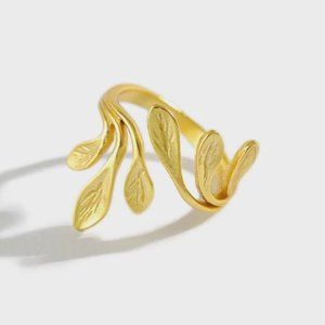 18K Gold Leaf Ring